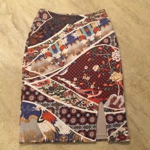 Anthropologie skirt Asian print